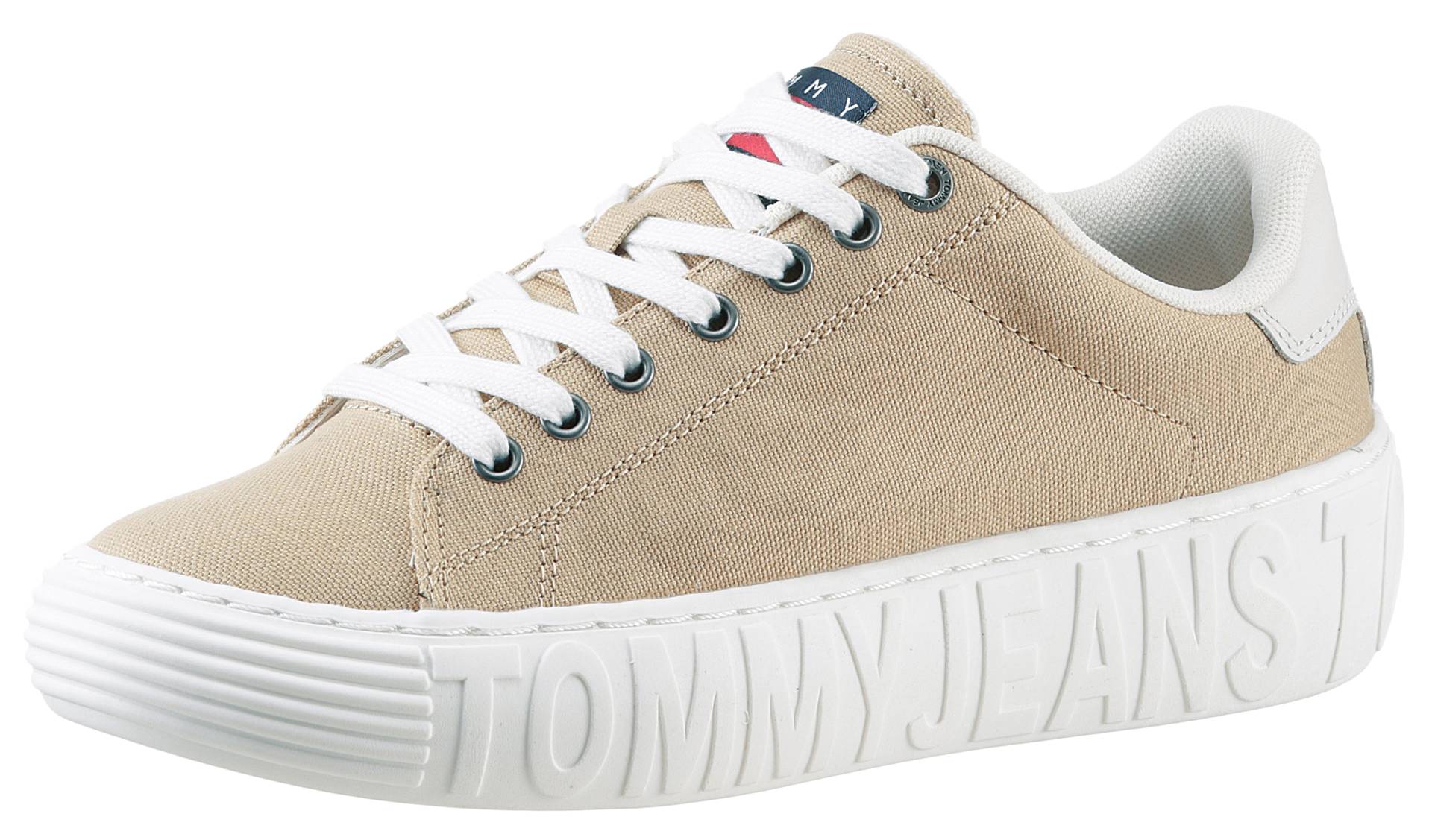 Tommy Jeans Plateausneaker »TOMMY JEANS NEW CUPSOLE CNVAS LC«, mit gepolstertem Schaftrand, Freizeitschuh, Halbschuh, Schnürschuh von Tommy Jeans