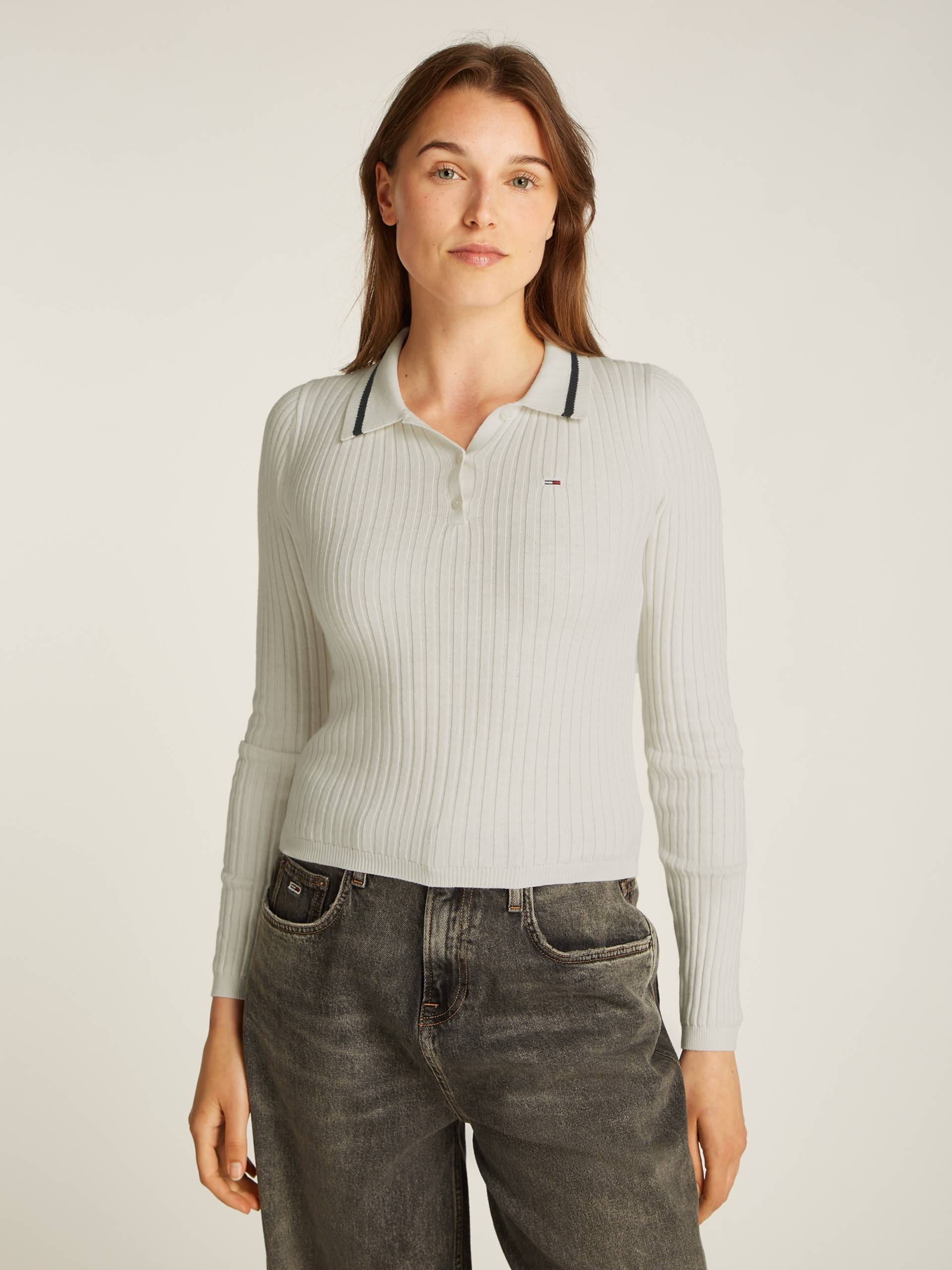 Tommy Jeans Polokragenpullover »TJW ESSENTIAL LS POLO SWEATER«, mit Logostickerei Tommy Jeans Polokragenpullover »TJW ESSENTIAL LS POLO SWEATER«, mit Logostickerei von Tommy Jeans