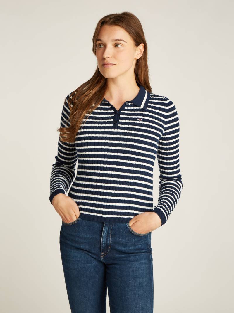 Tommy Jeans Polokragenpullover »TJW ESSENTIAL LS POLO SWEATER«, mit Logostickerei von Tommy Jeans