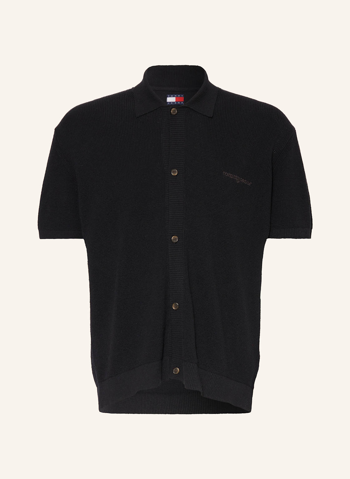 Tommy Jeans Strickhemd Comfort Fit schwarz Tommy Jeans Strickhemd Comfort Fit schwarz von Tommy Jeans