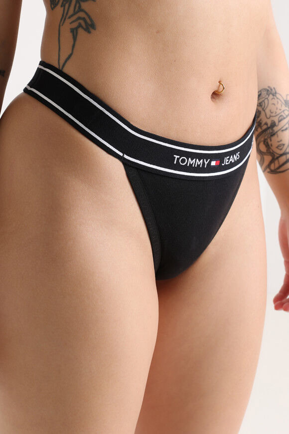 Tommy Jeans String | Black | Damen  | M von Tommy Jeans