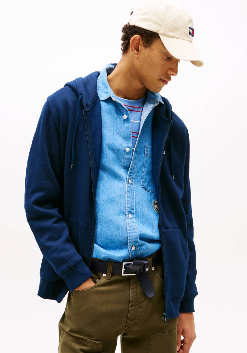 Tommy Jeans Sweatshirt »TJM REG S FLAG ZIP FLEECE THRU«, mit bestickten Markenlogo auf Brusthöhe von Tommy Jeans