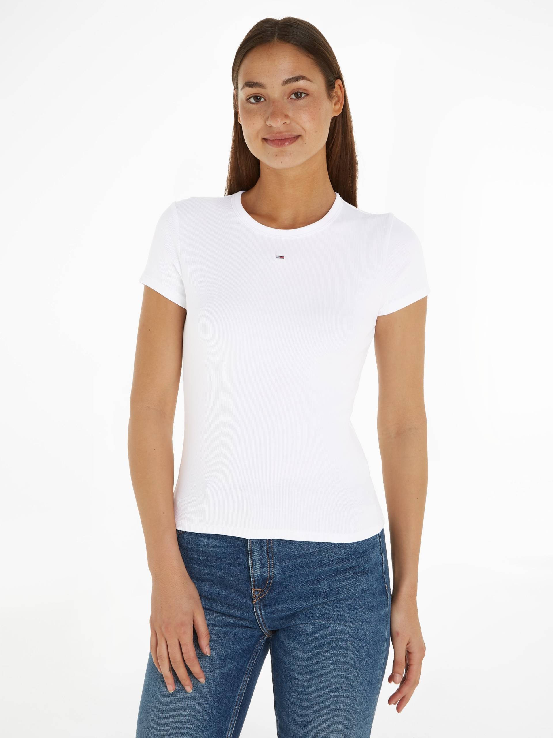 Tommy Jeans T-Shirt »Slim Essential Rib Shirt, Rippshirt Rundhalsshirt« von Tommy Jeans