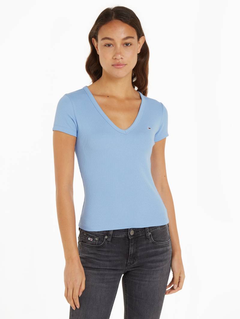 Tommy Jeans T-Shirt »Slim Essential Rib V-Neck Rippshirt« von Tommy Jeans