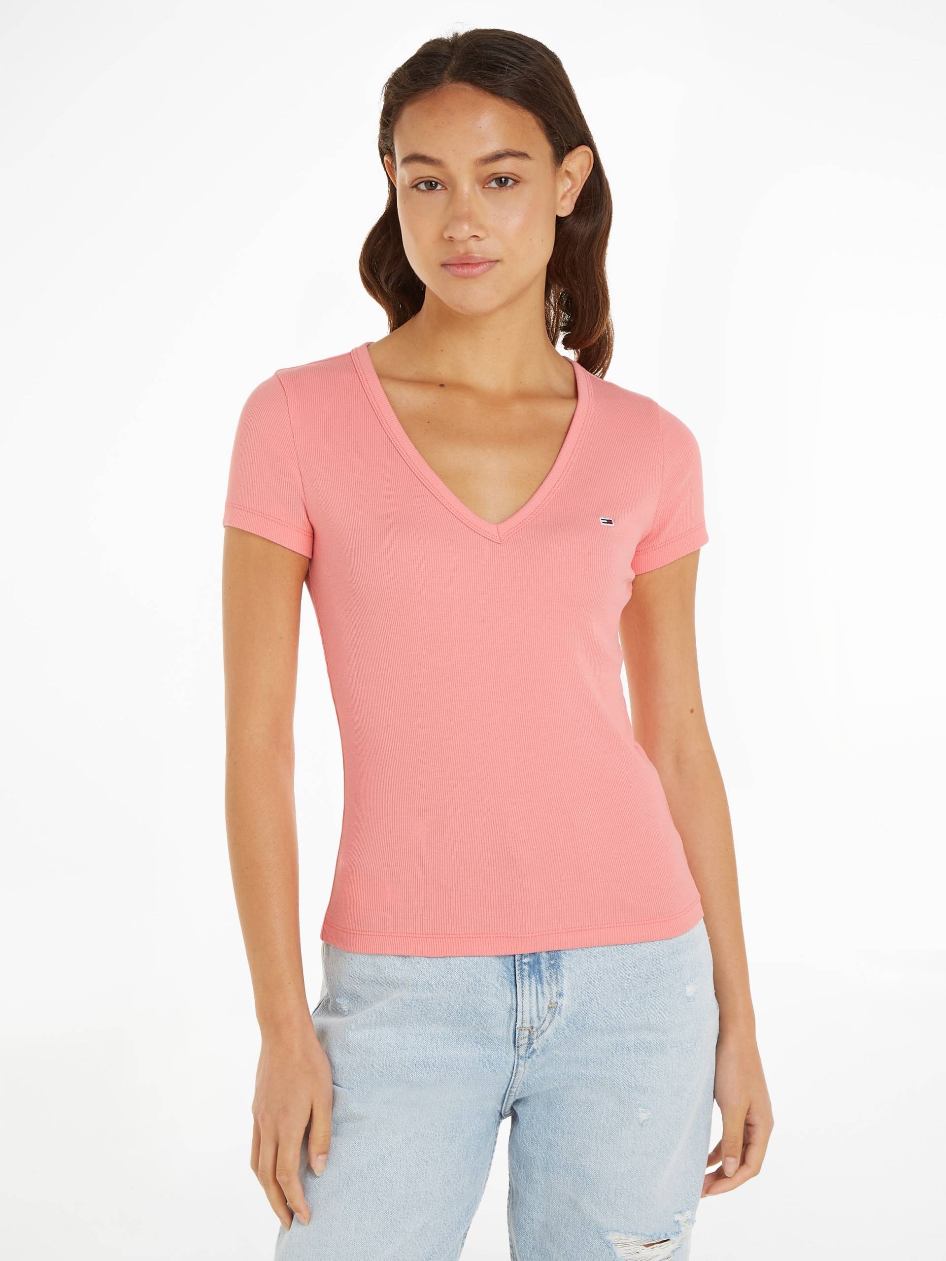 Tommy Jeans T-Shirt »Slim Essential Rib V-Neck Rippshirt« von Tommy Jeans