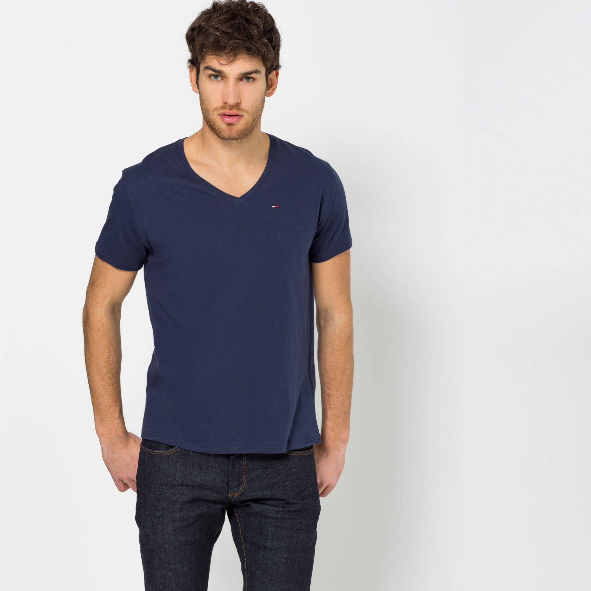 T-shirt, Modern Fit, Kurzarm Herren Marine L von TOMMY JEANS