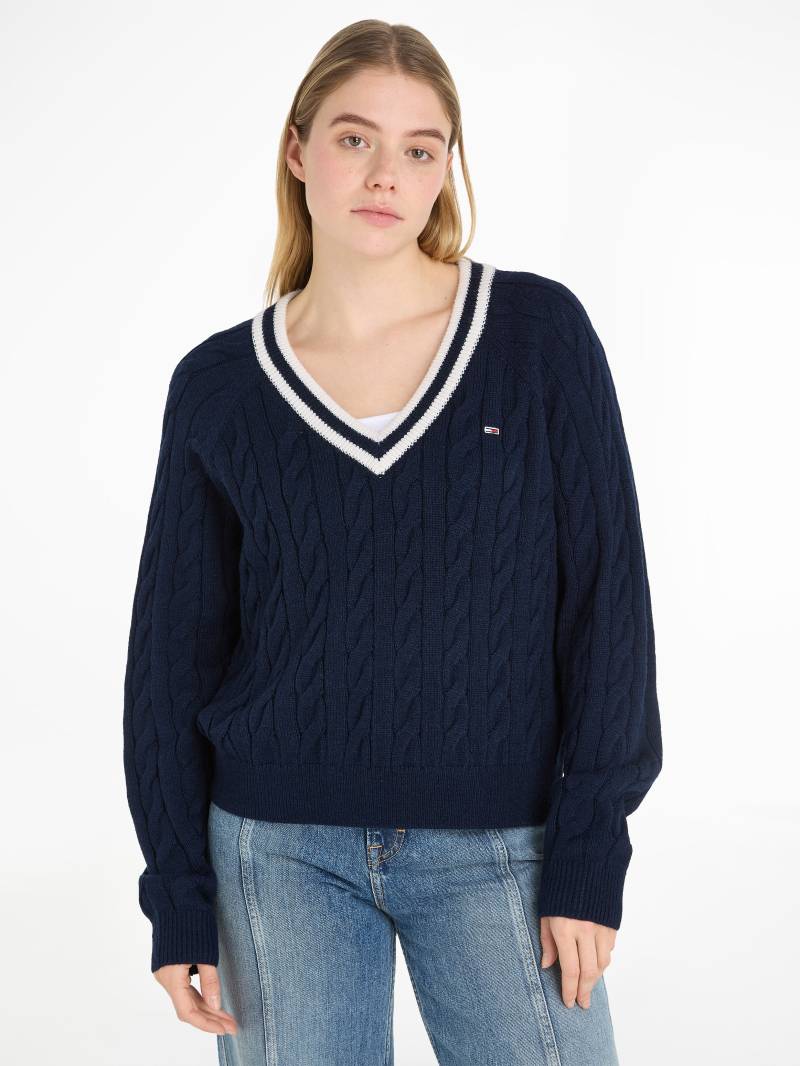 Tommy Jeans V-Ausschnitt-Pullover »TJW V-NECK CABLE SWEATER« von Tommy Jeans
