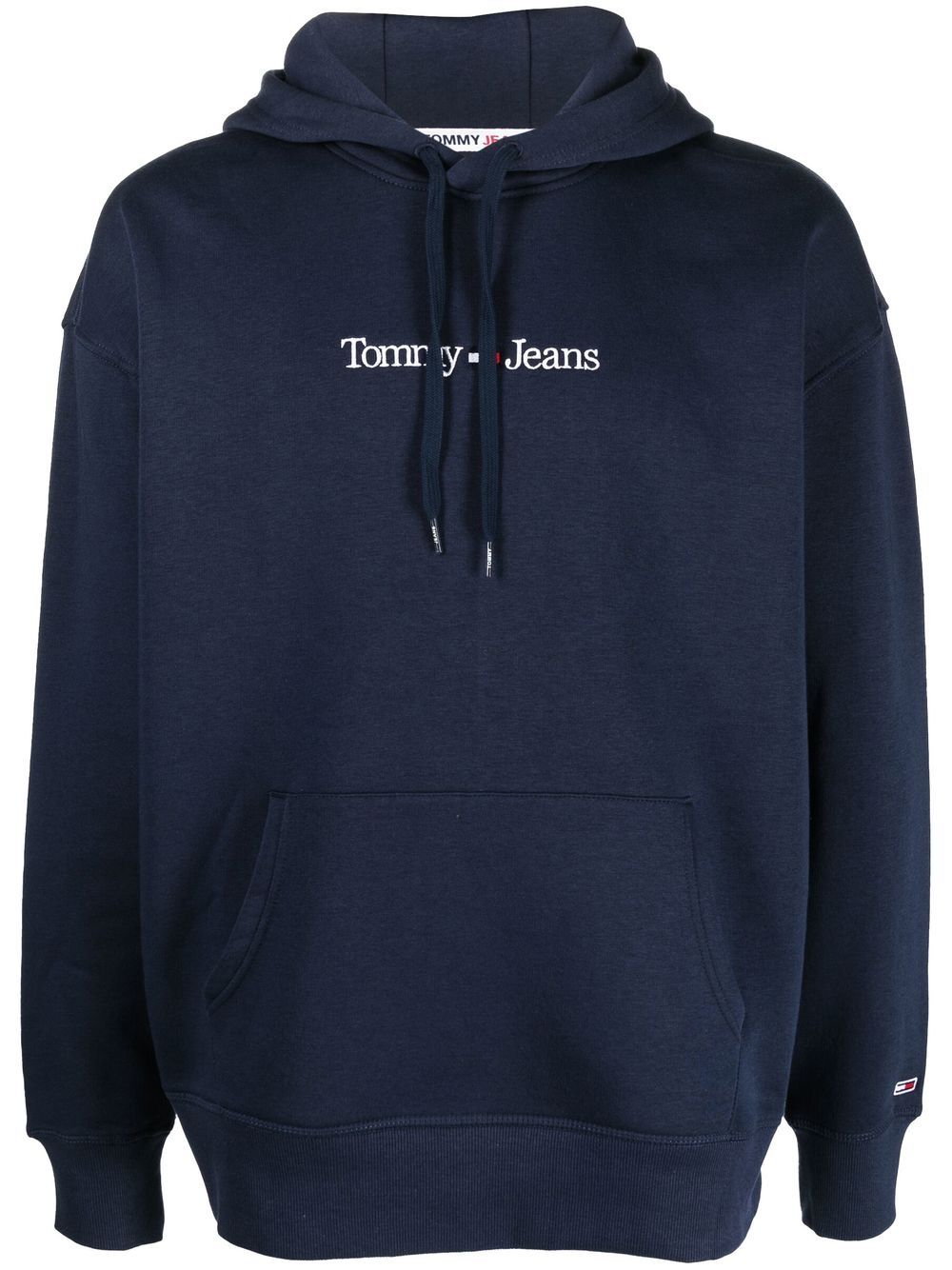 Tommy Jeans logo-embroidered drawstring hoodie - Blue von Tommy Jeans