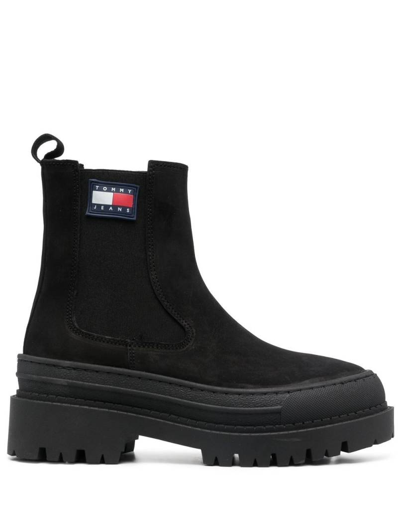 Tommy Jeans logo patch ankle boots - Black von Tommy Jeans