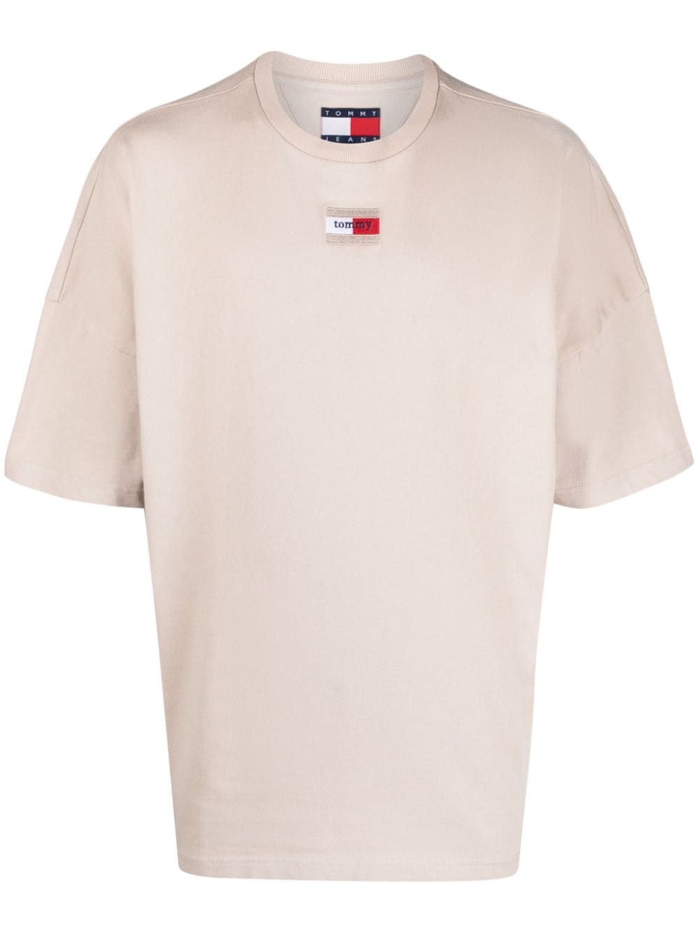 Tommy Jeans logo-patch cotton T-shirt - Neutrals von Tommy Jeans