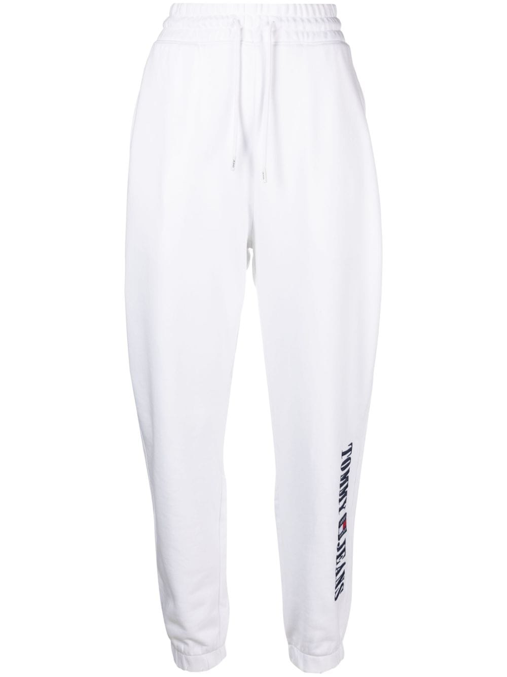 Tommy Jeans logo-print drawstring track pants - White von Tommy Jeans