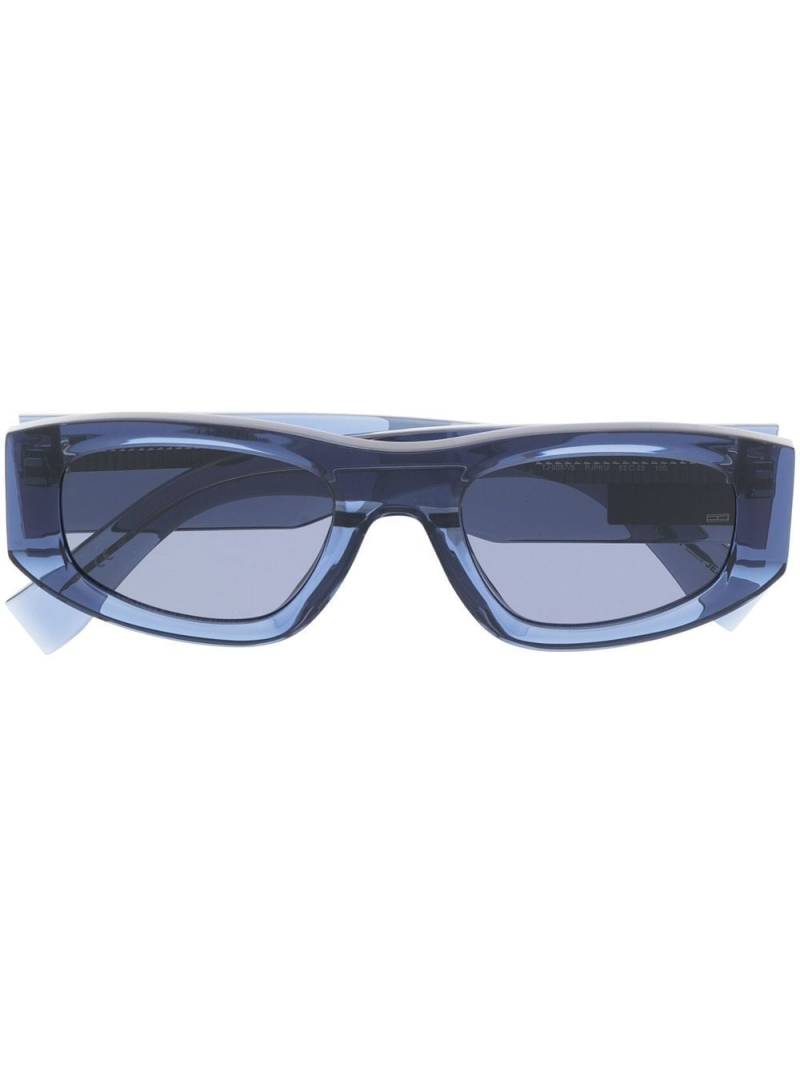 Tommy Jeans logo-print rectangle-frame sunglasses - Blue von Tommy Jeans