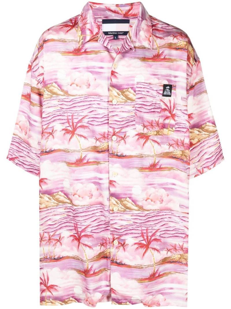 Tommy Jeans oversize palm-print shirt - Pink von Tommy Jeans