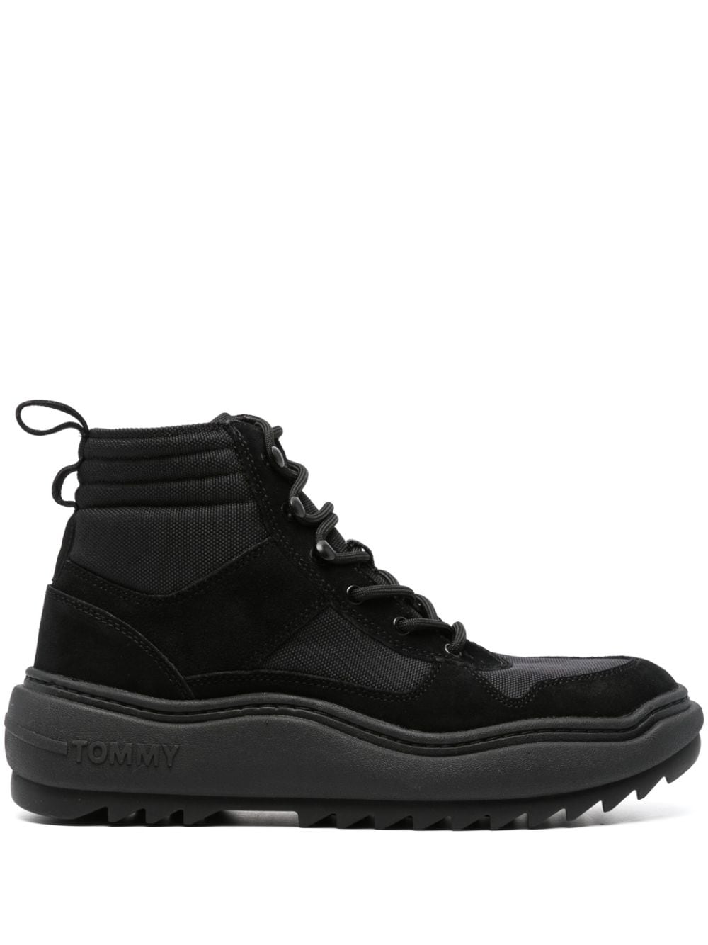 Tommy Jeans panelled lace-up boots - Black von Tommy Jeans