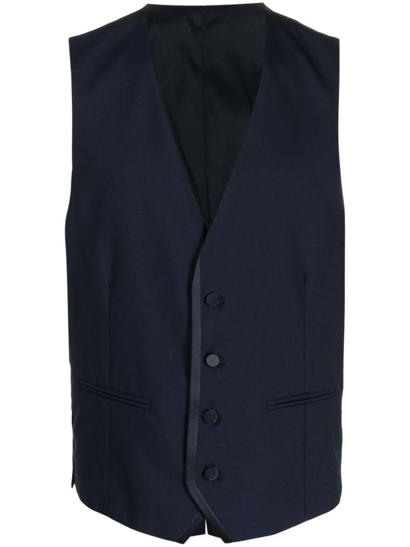 Tonello satin-trim tailored waistcoat - Blue von Tonello