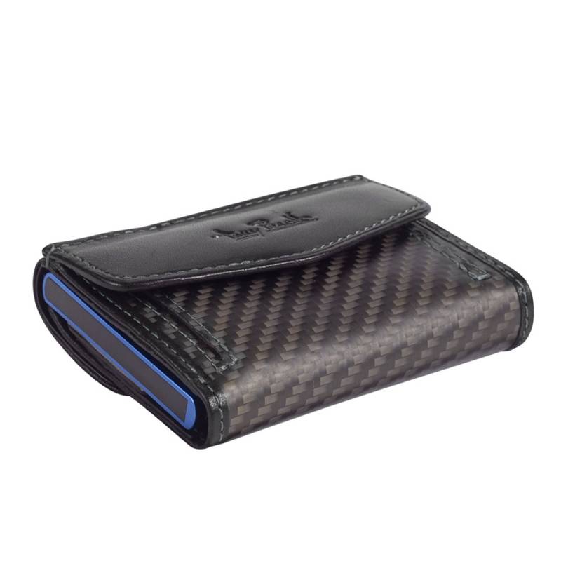 Furbo Kreditkartenetui Carbon blau mit Papier und Münzgeldfach von Tony Perotti