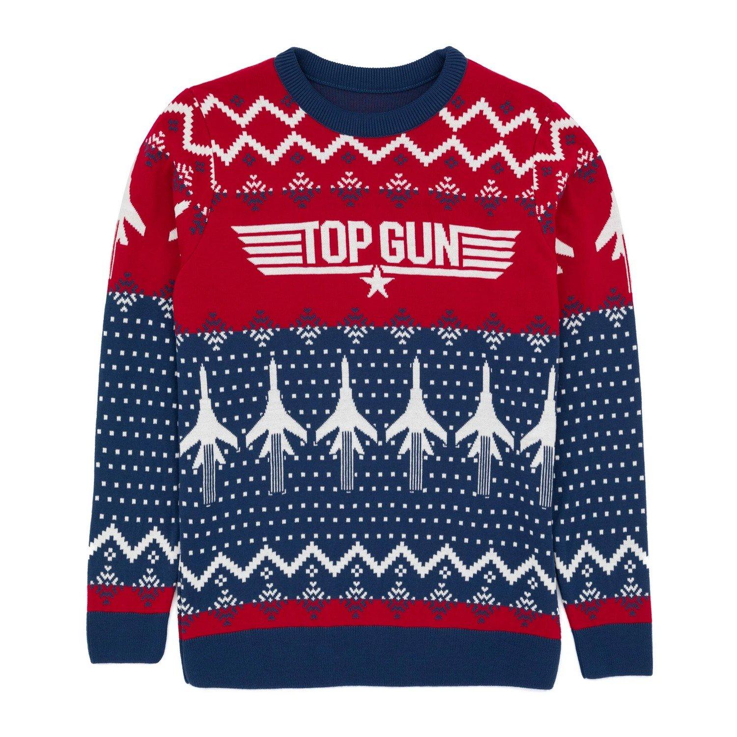 Pullover Weihnachtliches Design Herren Blau S von Top Gun