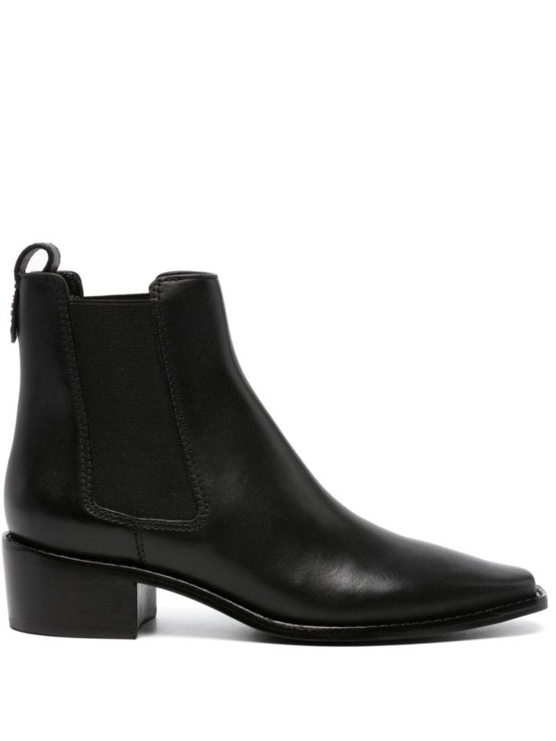 Tory Burch 40mm pull-on leather ankle boots - Black von Tory Burch