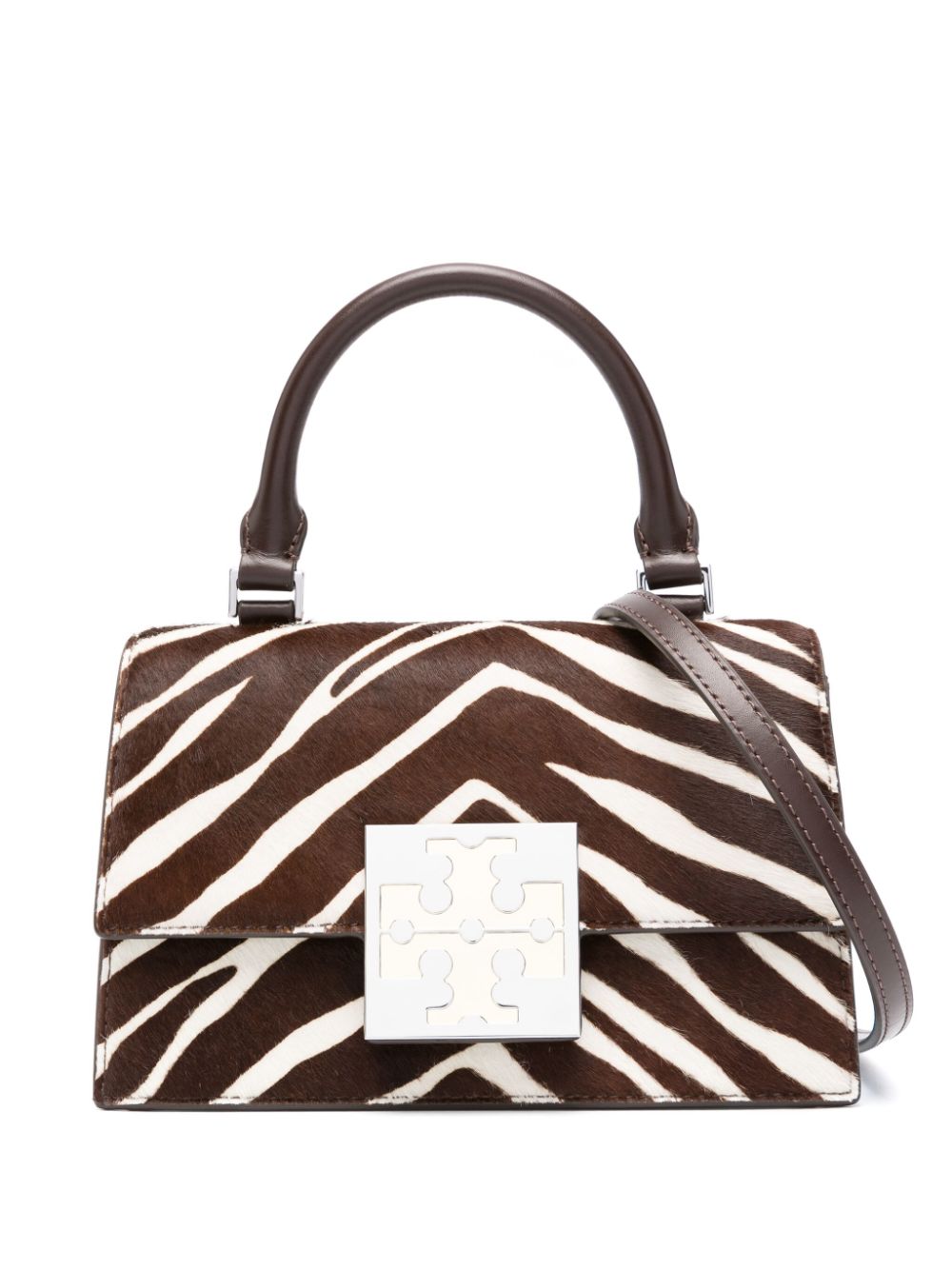 Tory Burch Bon Bon zebra-print mini bag - Brown von Tory Burch