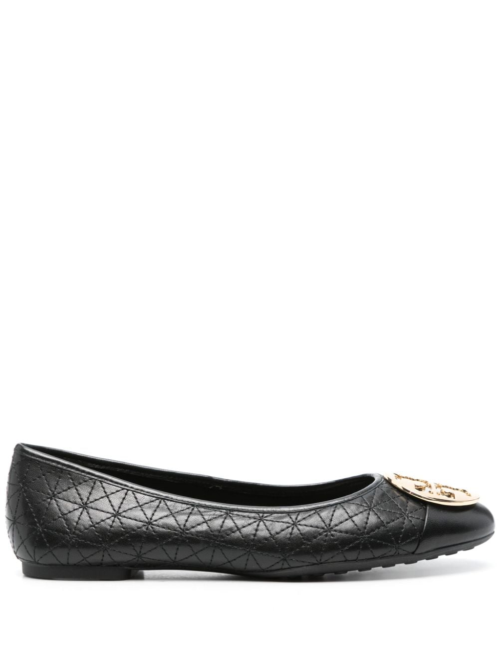 Tory Burch Claire quilted ballerina shoes - Black von Tory Burch