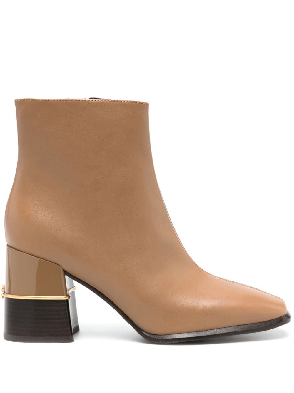 Tory Burch Double T 75mm leather ankle boots - Neutrals von Tory Burch