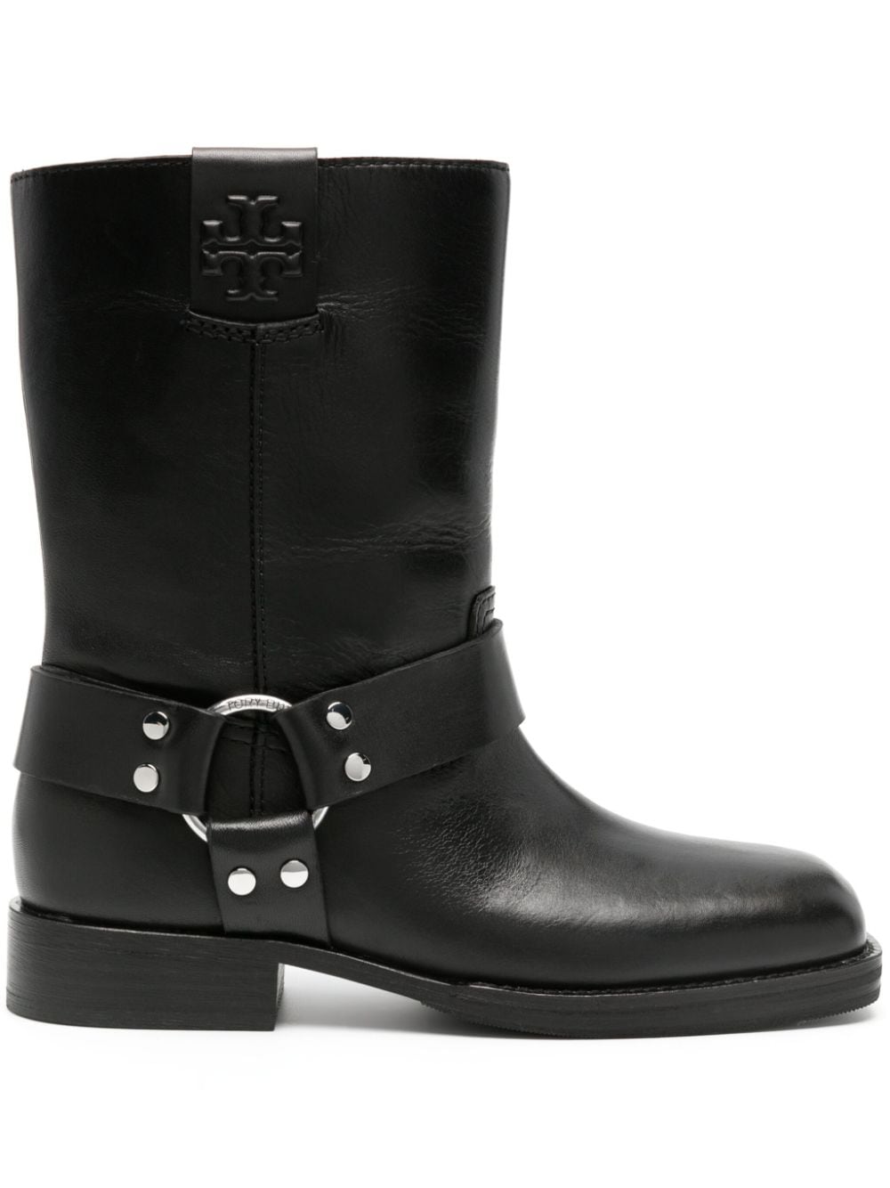 Tory Burch Double T leather ankle boots - Black von Tory Burch