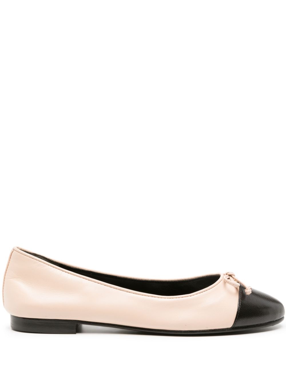 Tory Burch Double-T leather ballerina shoes - Neutrals von Tory Burch