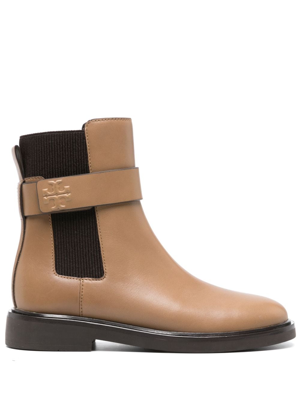 Tory Burch Double T leather boots - Neutrals von Tory Burch