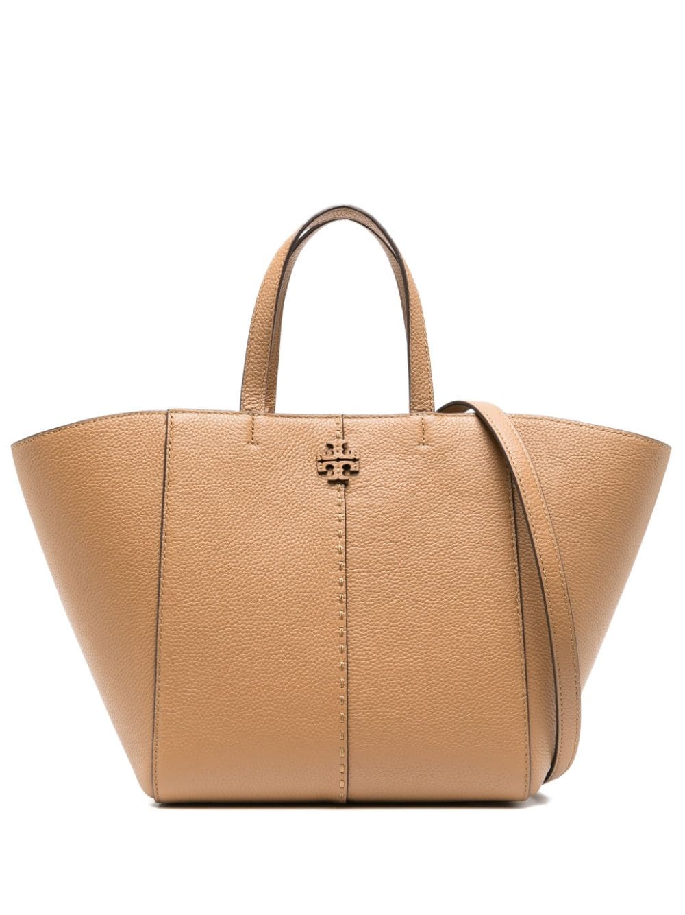 Tory Burch Double T leather tote bag - Brown von Tory Burch