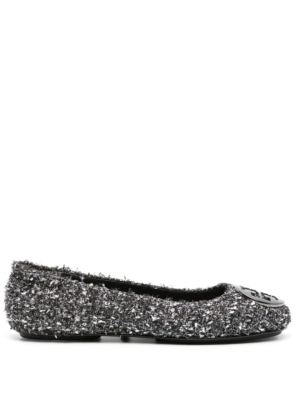 Tory Burch Georgia tweed ballerina shoes - Silver von Tory Burch