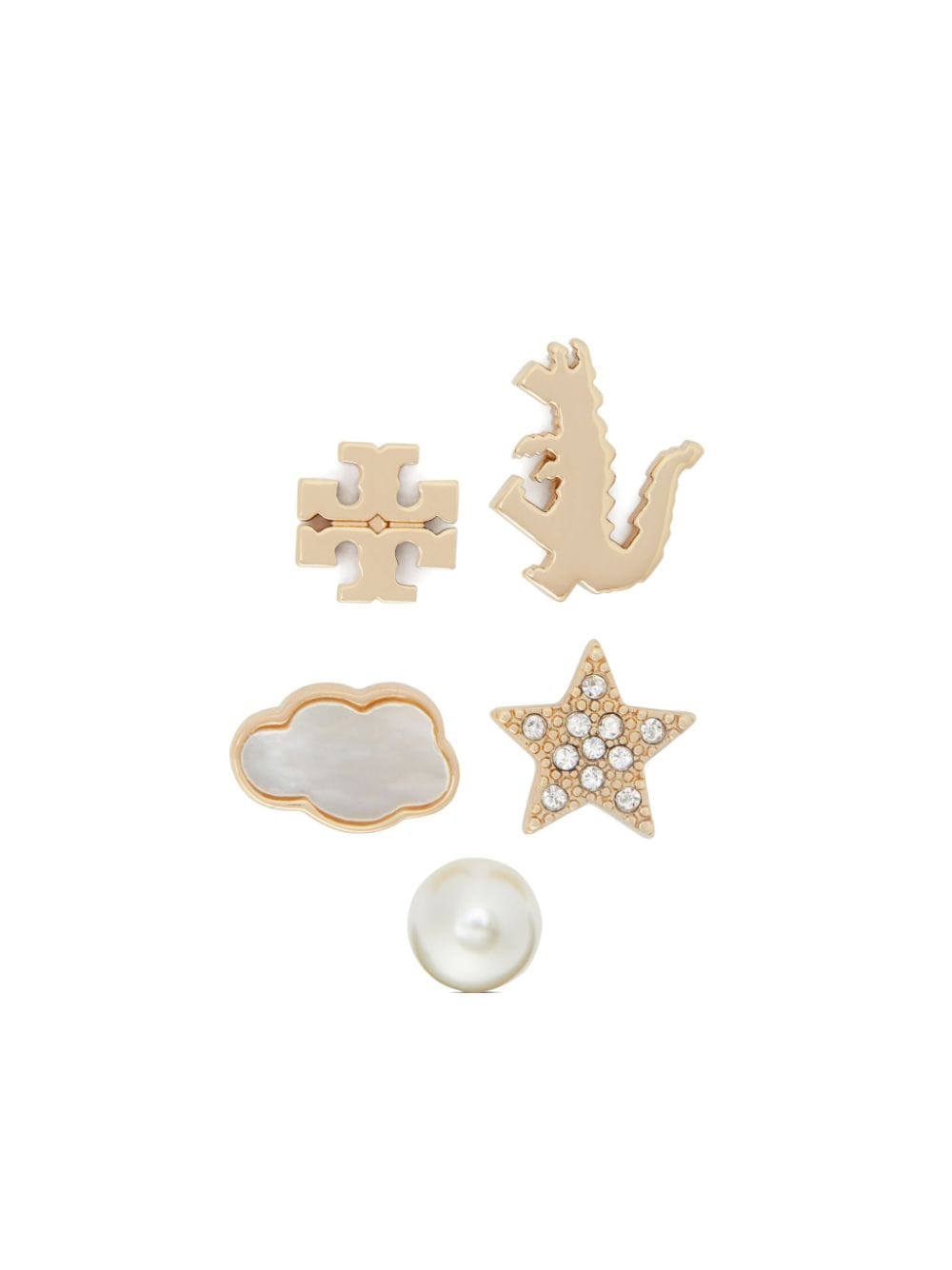 Tory Burch Dragon Stud earrings (set of five) - Gold von Tory Burch