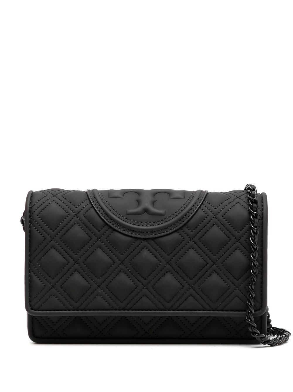 Tory Burch Fleming matte leather purse - Black von Tory Burch