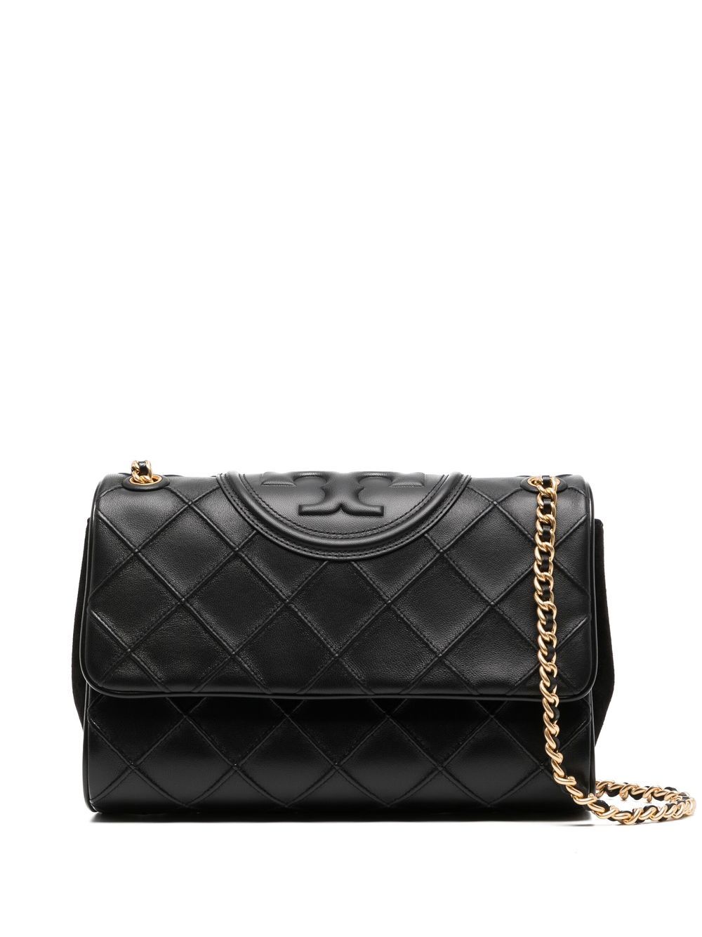Tory Burch Fleming quilted leather shoulder bag - Black von Tory Burch