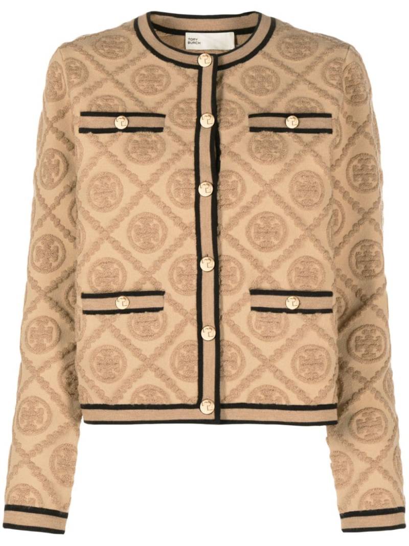 Tory Burch Kendra Double T-embossed cardigan - Brown von Tory Burch