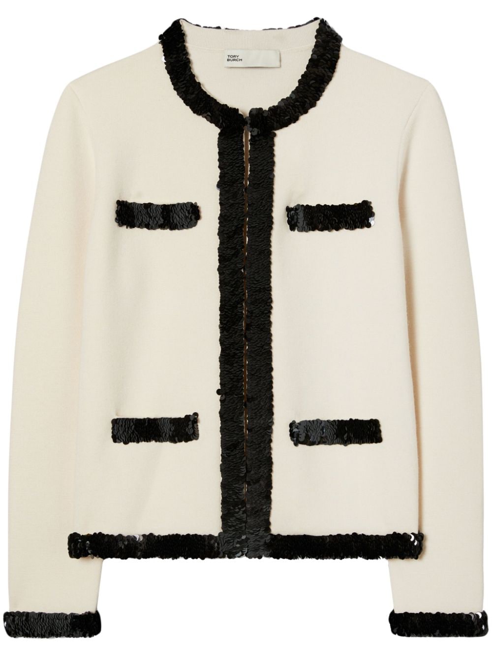 Tory Burch Kendra sequin-embellished cardigan - White von Tory Burch