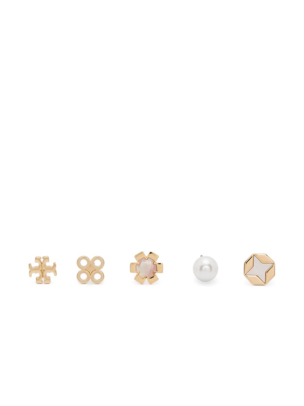 Tory Burch Kira Clover stud earrings (set of five) - Gold von Tory Burch