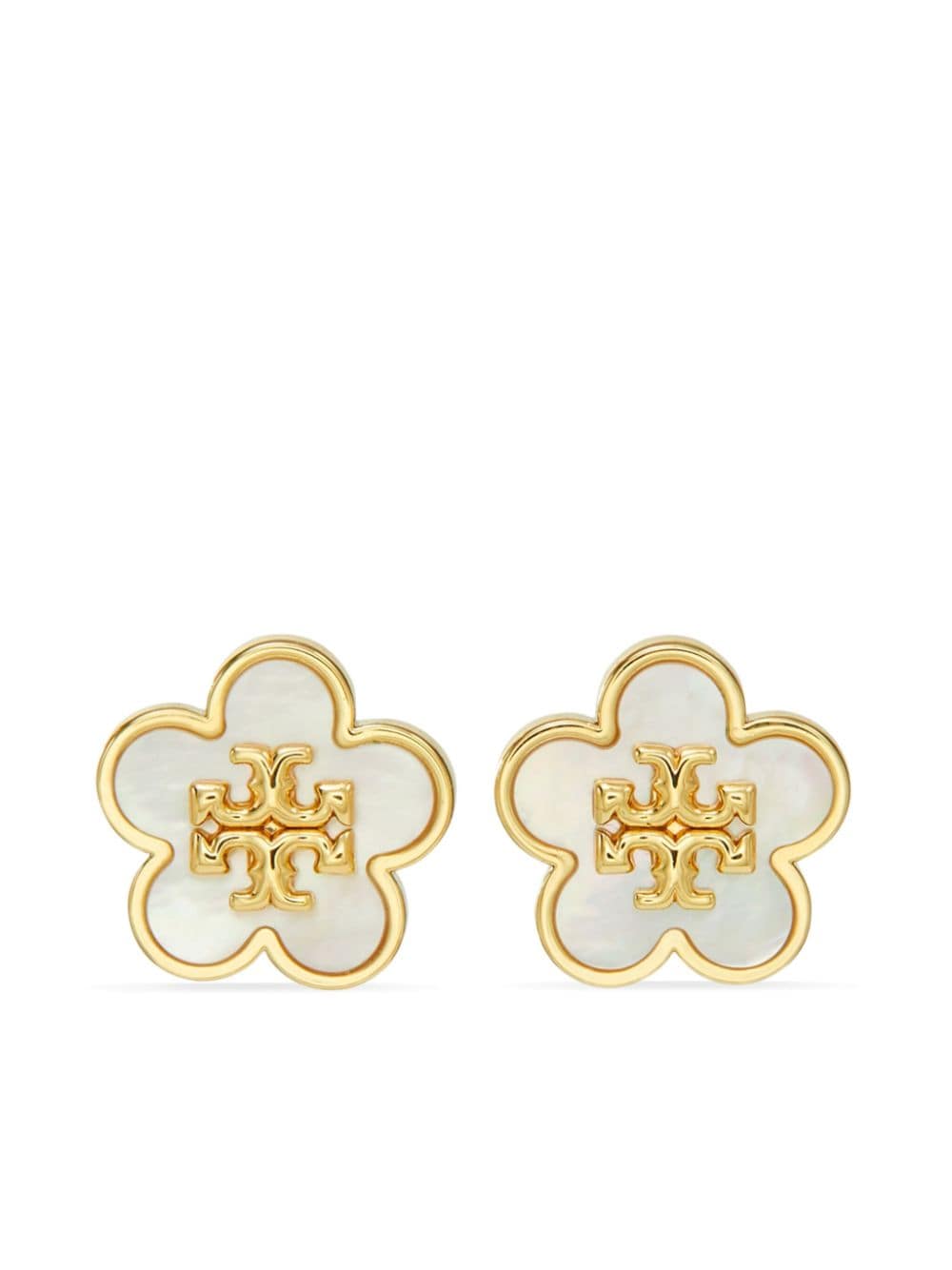 Tory Burch Kira Flower gold-plated stud earrings von Tory Burch