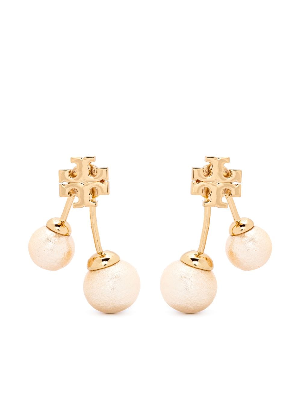 Tory Burch Kira pearl front-back earrings - Gold von Tory Burch