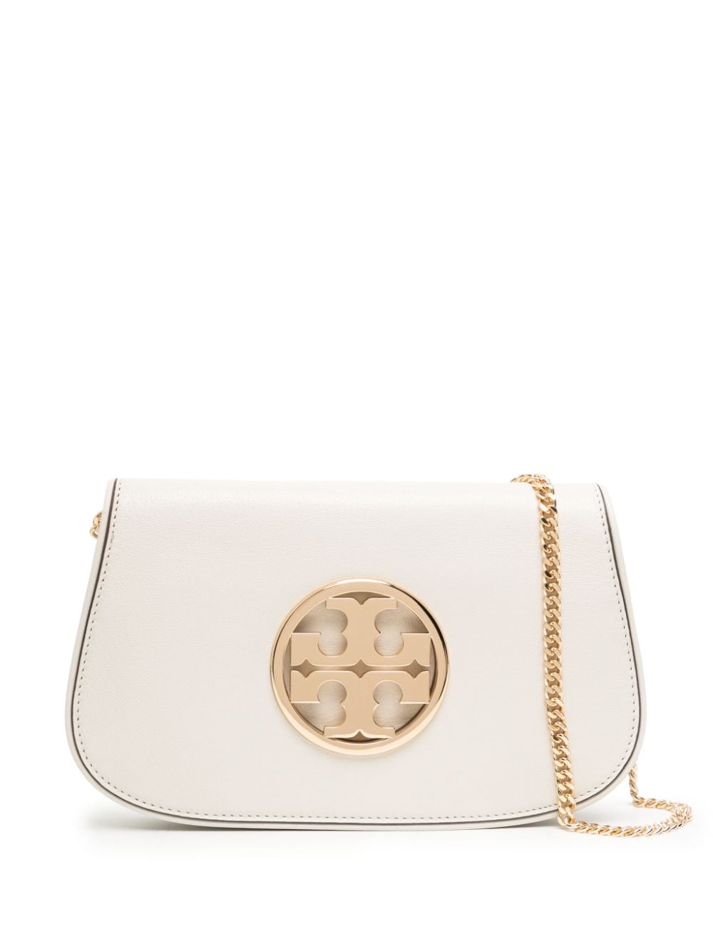 Tory Burch Reva logo-plaque clutch bag - Neutrals von Tory Burch