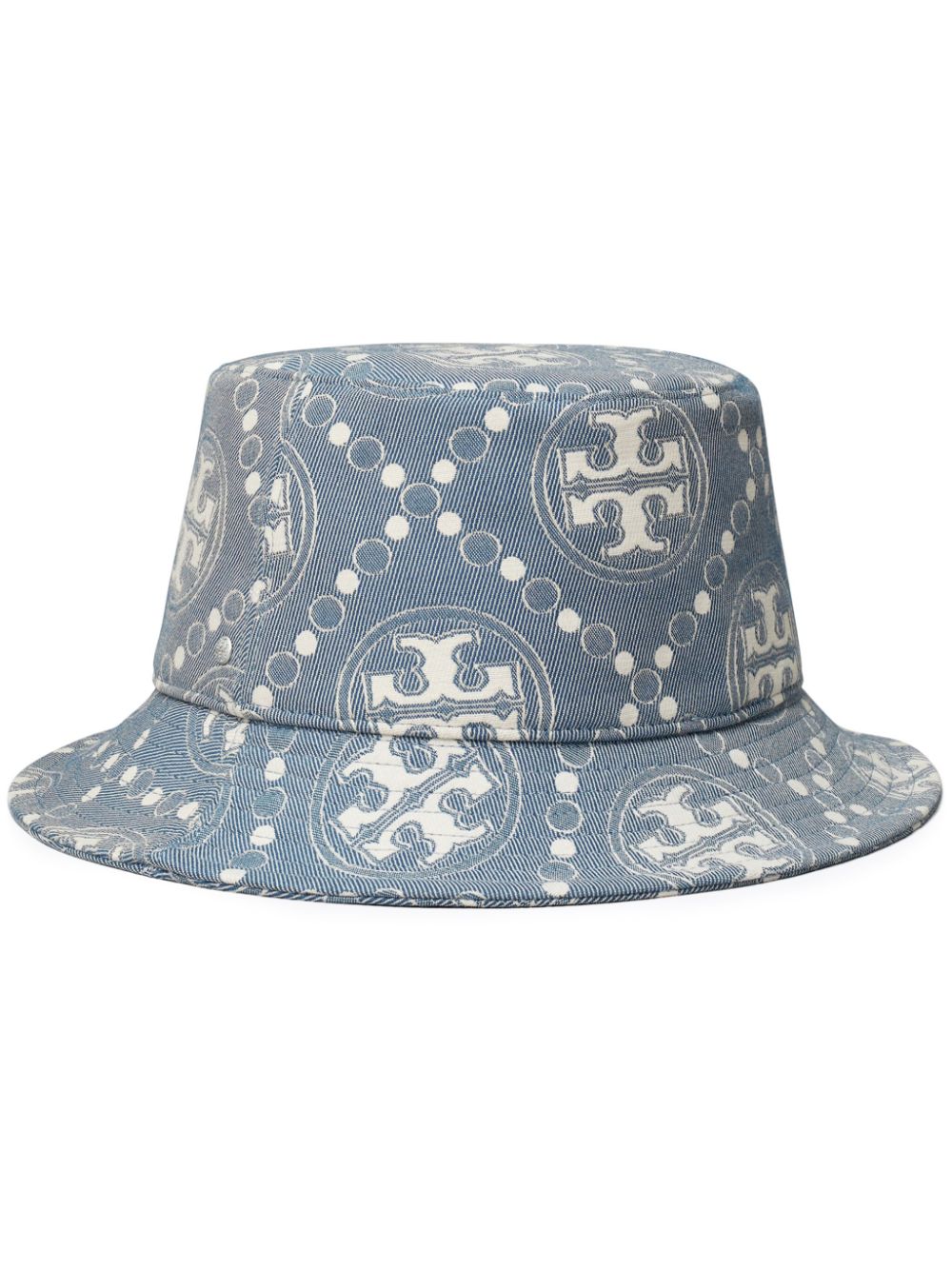 Tory Burch T Monogram denim bucket hat - Purple von Tory Burch