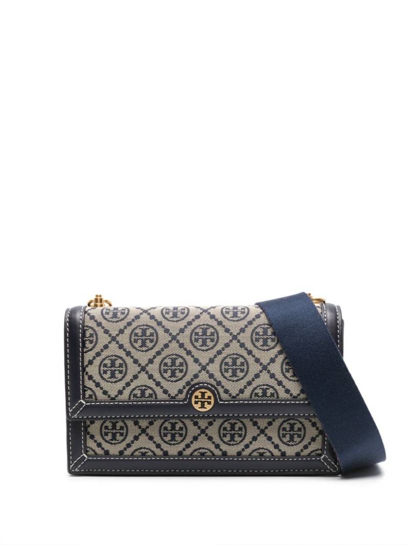 Tory Burch T monogram canvas crossbody bag - Blue von Tory Burch