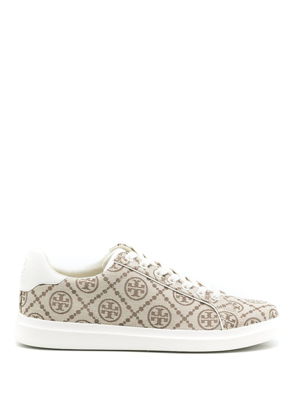 Tory Burch T-monogram lace-up sneakers - Neutrals von Tory Burch