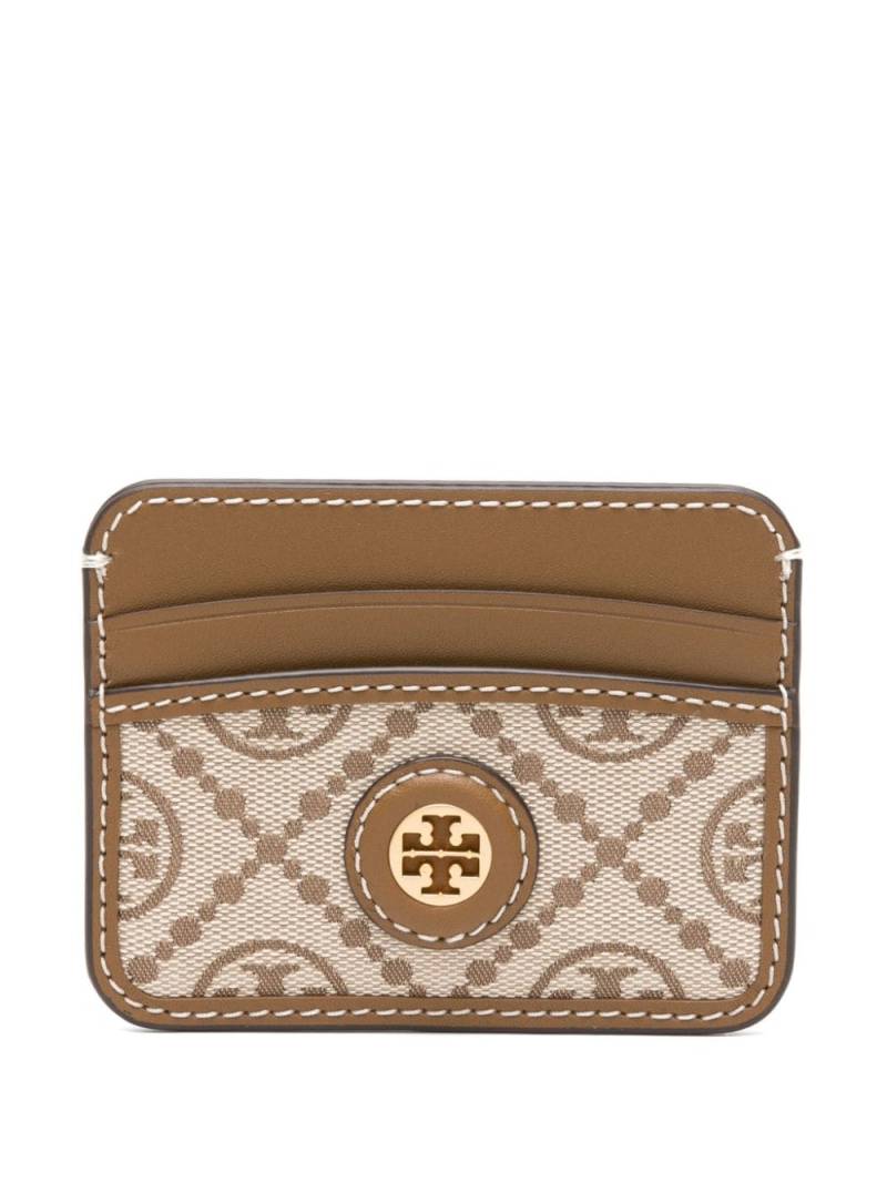 Tory Burch T-monogram leather cardholder - Brown von Tory Burch