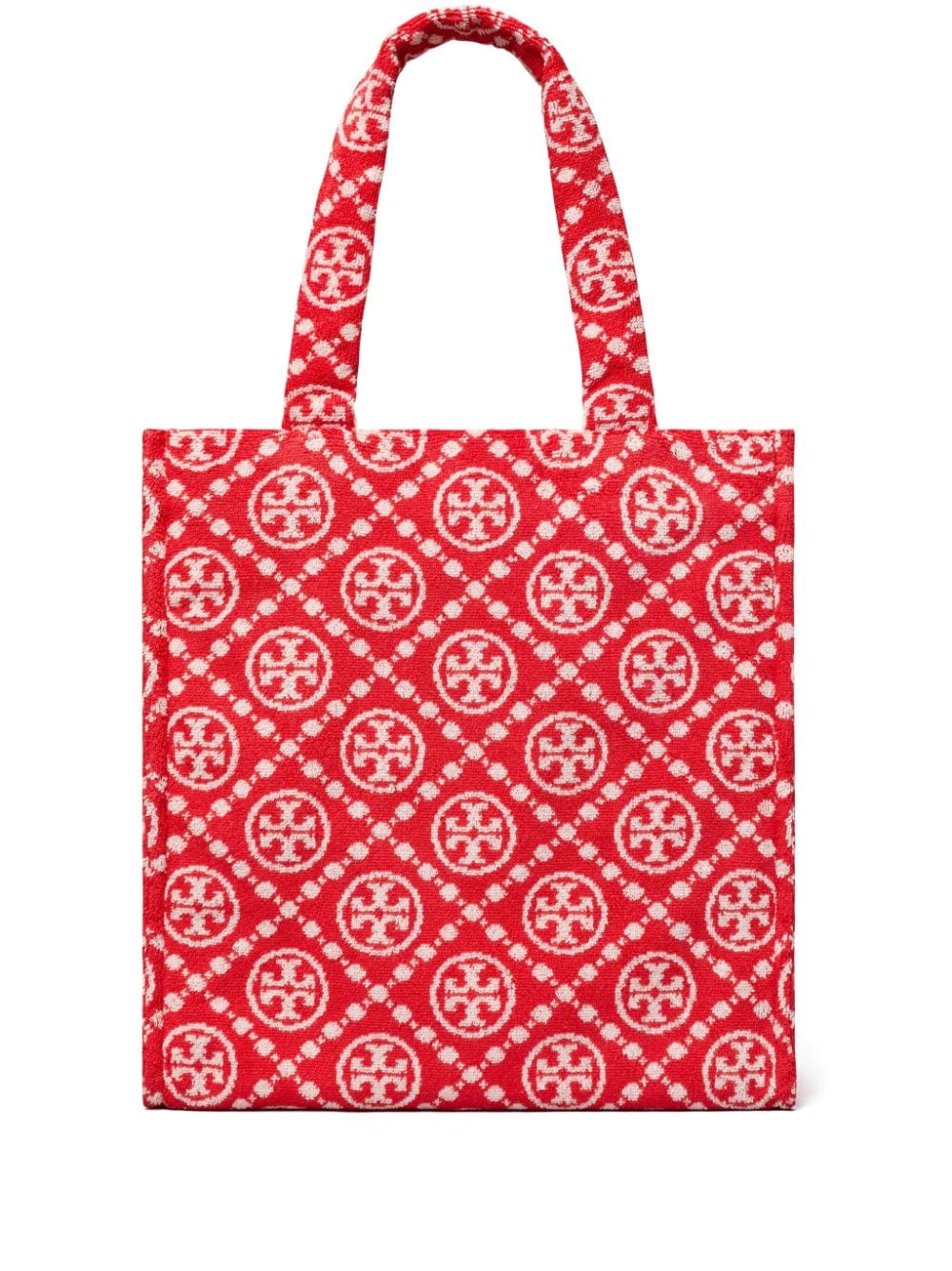 Tory Burch Terry monogram cotton tote bag - Red von Tory Burch