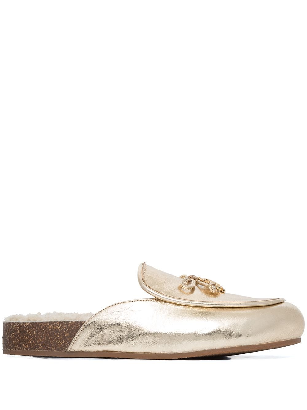 Tory Burch Tory Charm shearling mules - Gold von Tory Burch