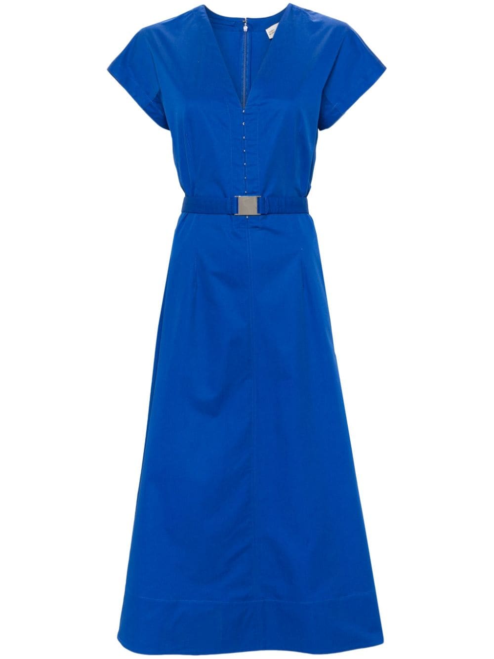 Tory Burch belted V-neck midi dress - Blue von Tory Burch