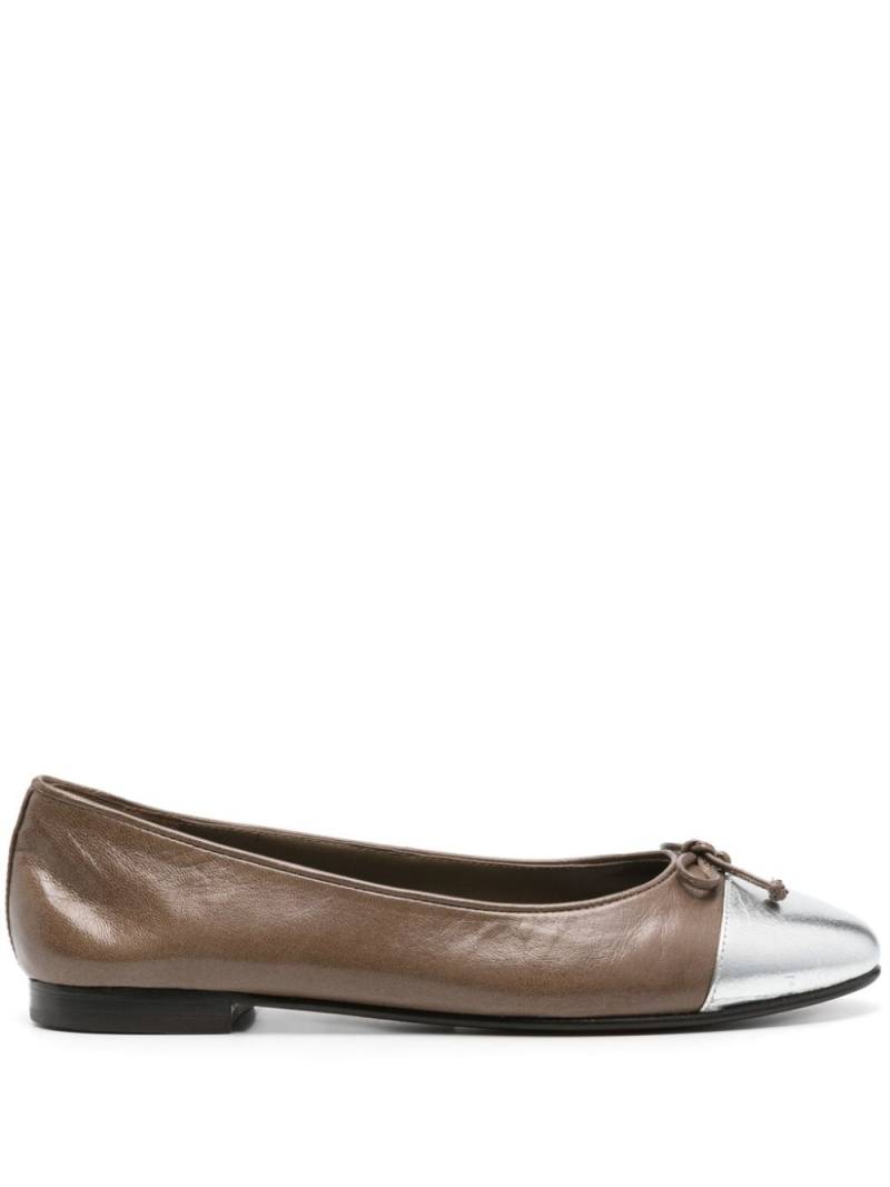 Tory Burch bow-detail leather ballerina shoes - Brown von Tory Burch