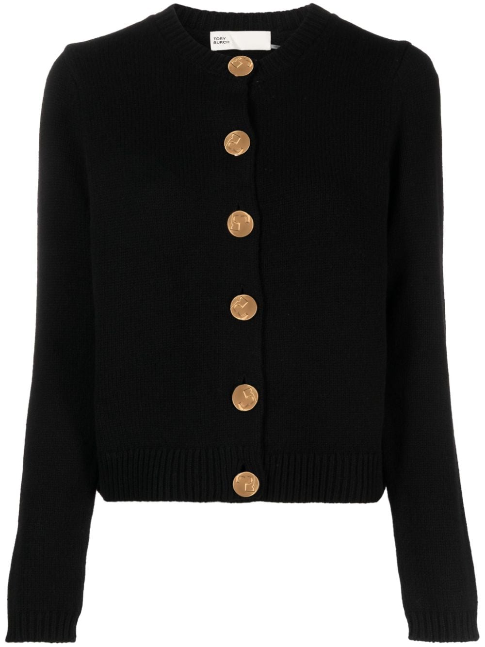 Tory Burch buttoned fine-knit cardigan - Black von Tory Burch