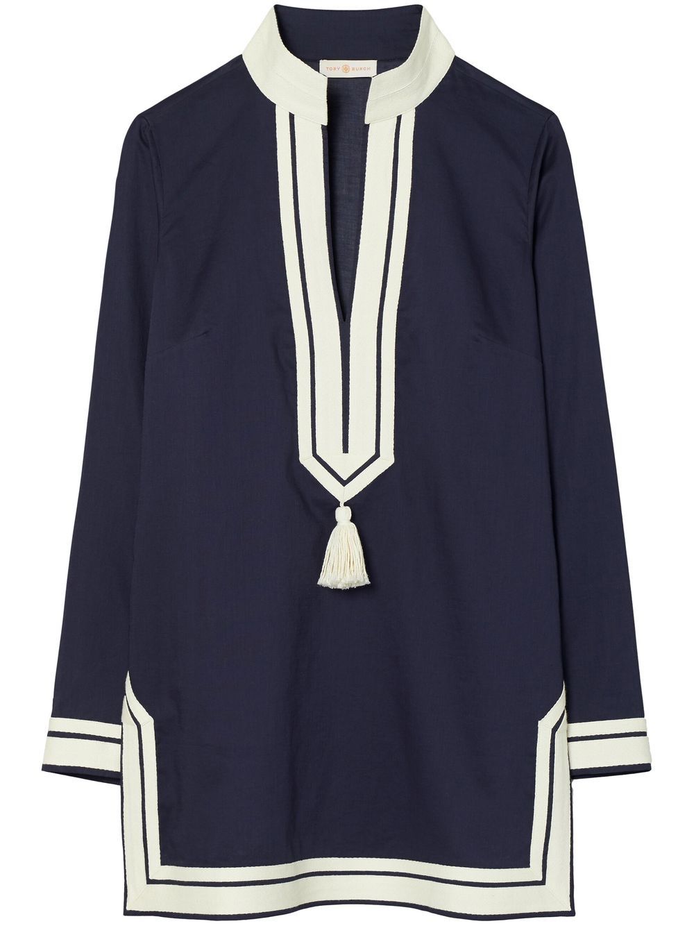 Tory Burch colour-block cotton tunic - Blue von Tory Burch