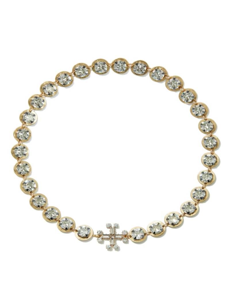 Tory Burch crystal logo-embllishd necklace - Gold von Tory Burch